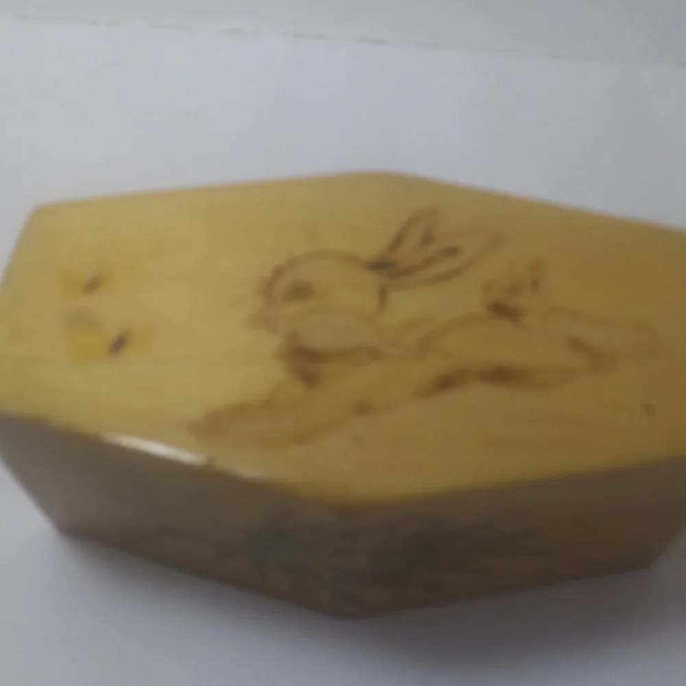 small wood box bunny chasing butterflies